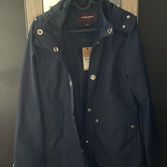 Small Women’s Navy Blue Johnston and Murphy Hooded Anorak - Picture 1 of 3